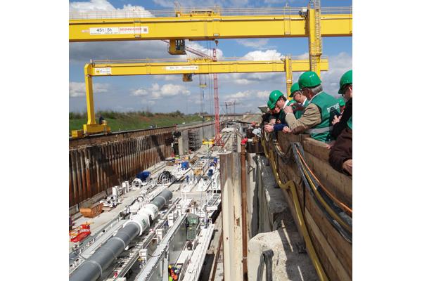 Besichtigung der Baustelle des Rastatter Tunnels. 
Quelle: RVMO