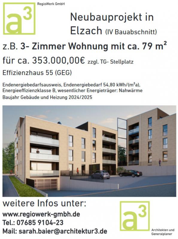 .
.
[size=12]TIPP >>
[rt=554,514763]ALLE Neubauprojekte in Waldkirch und im Elztal | RegioWerk GmbH, Gutach[/rt][/size]