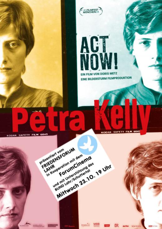 Film-Plakat 'Petra Kelly - Act now!' mit Binder des FFL