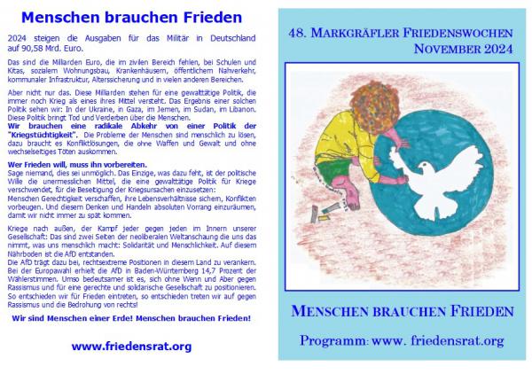 Menschen brauchen Frieden