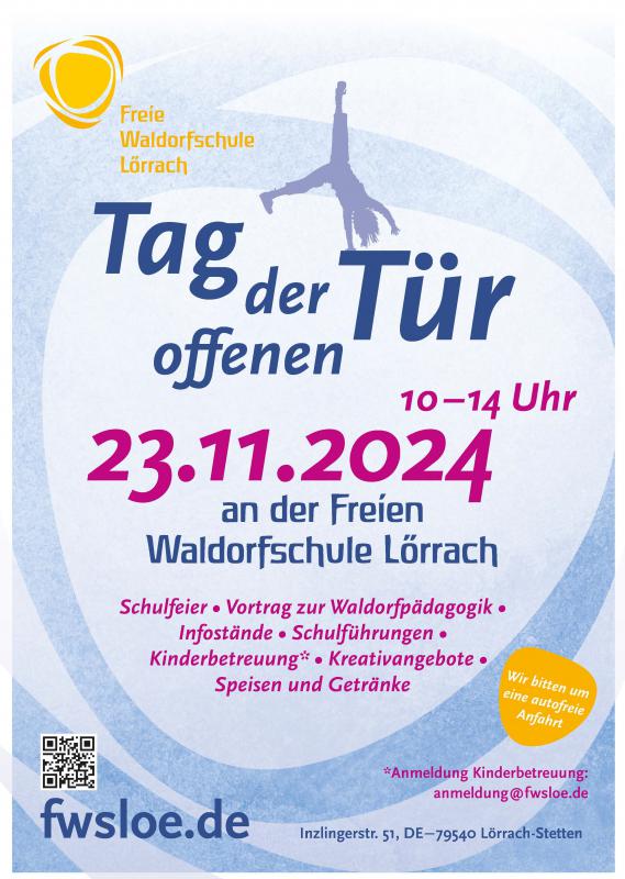 Herzliche Einladung zum Tag der offenen Tür in der Freien Waldorfschule Lörrach!